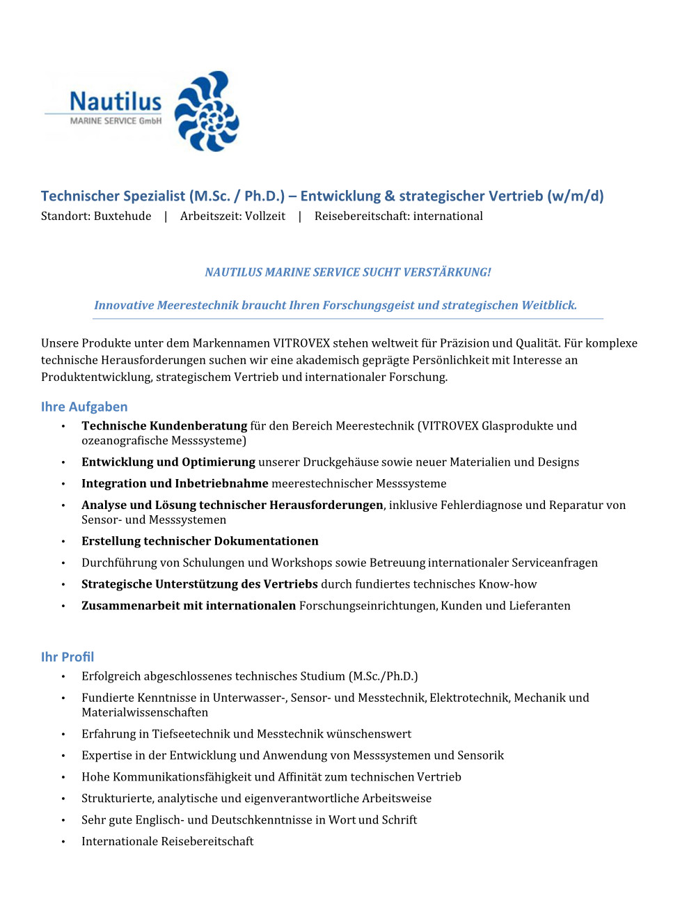 250428 SP Stellenanzeigen Technischer Spezialist